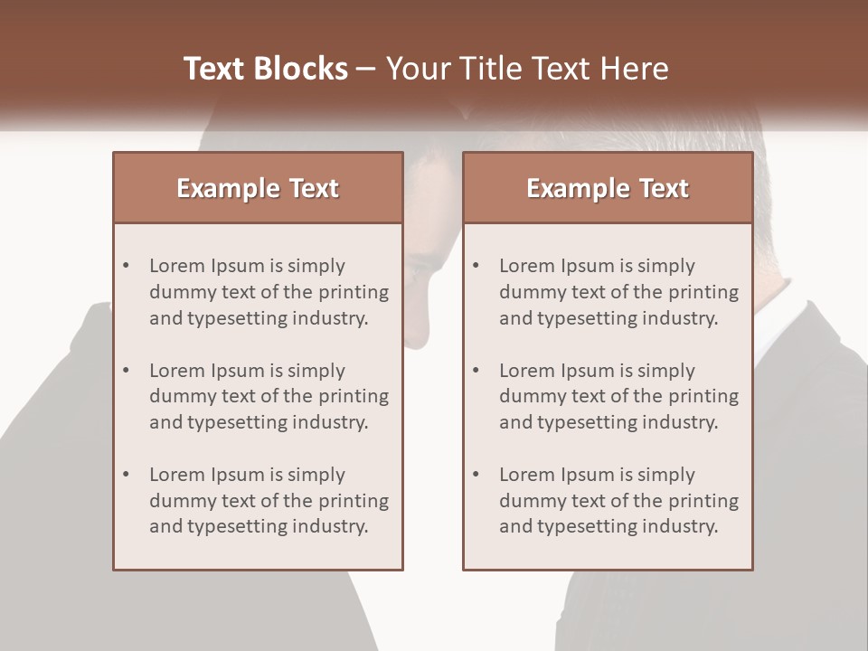 Two Men Facing Each Other With A White Background PowerPoint Template