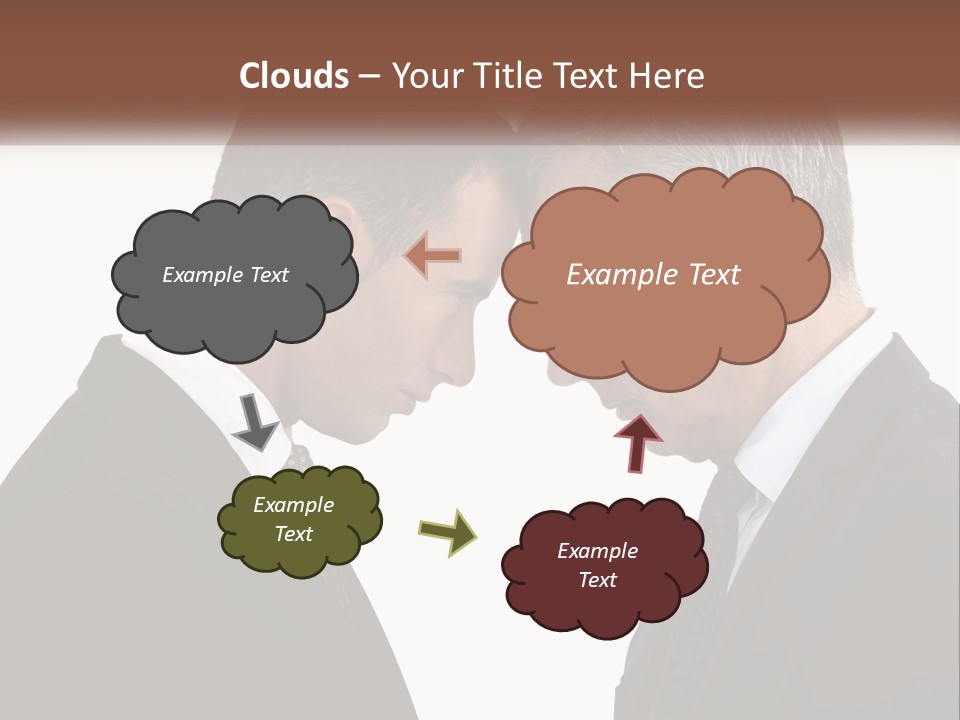 Two Men Facing Each Other With A White Background PowerPoint Template