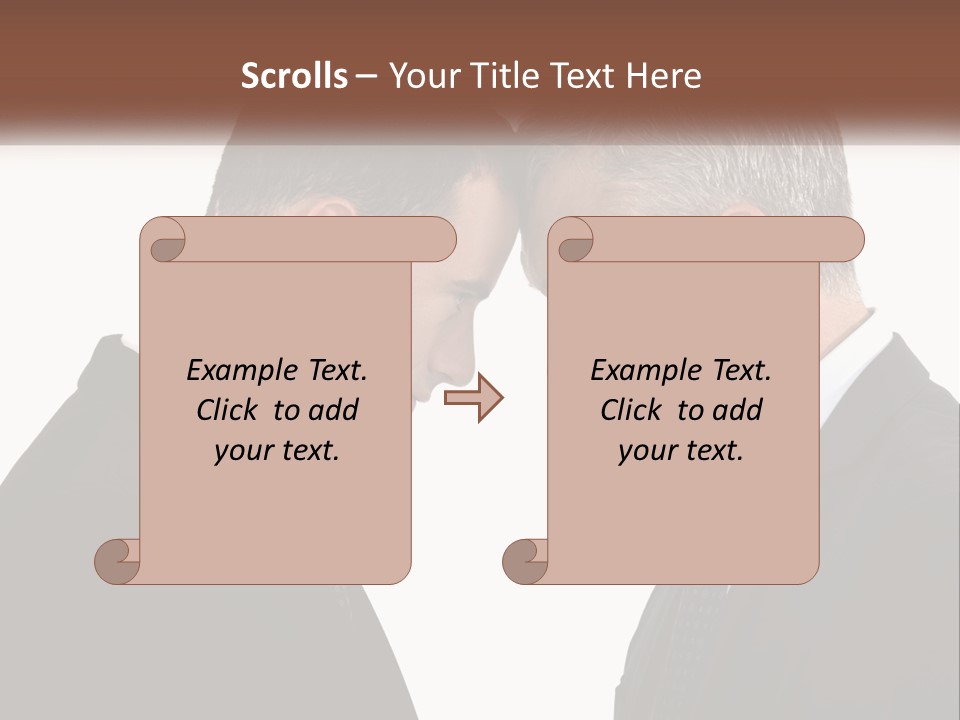Two Men Facing Each Other With A White Background PowerPoint Template