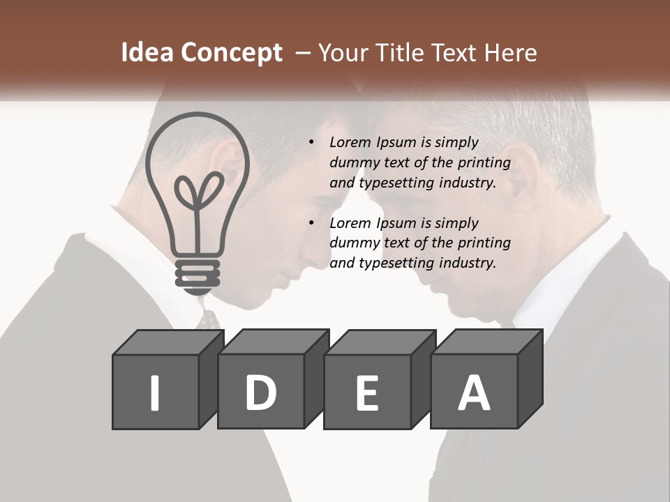 Two Men Facing Each Other With A White Background PowerPoint Template