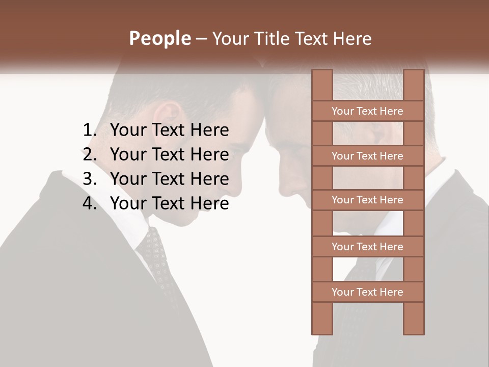 Two Men Facing Each Other With A White Background PowerPoint Template