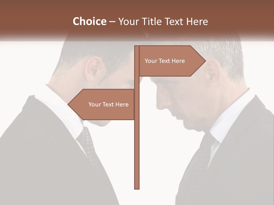 Two Men Facing Each Other With A White Background PowerPoint Template