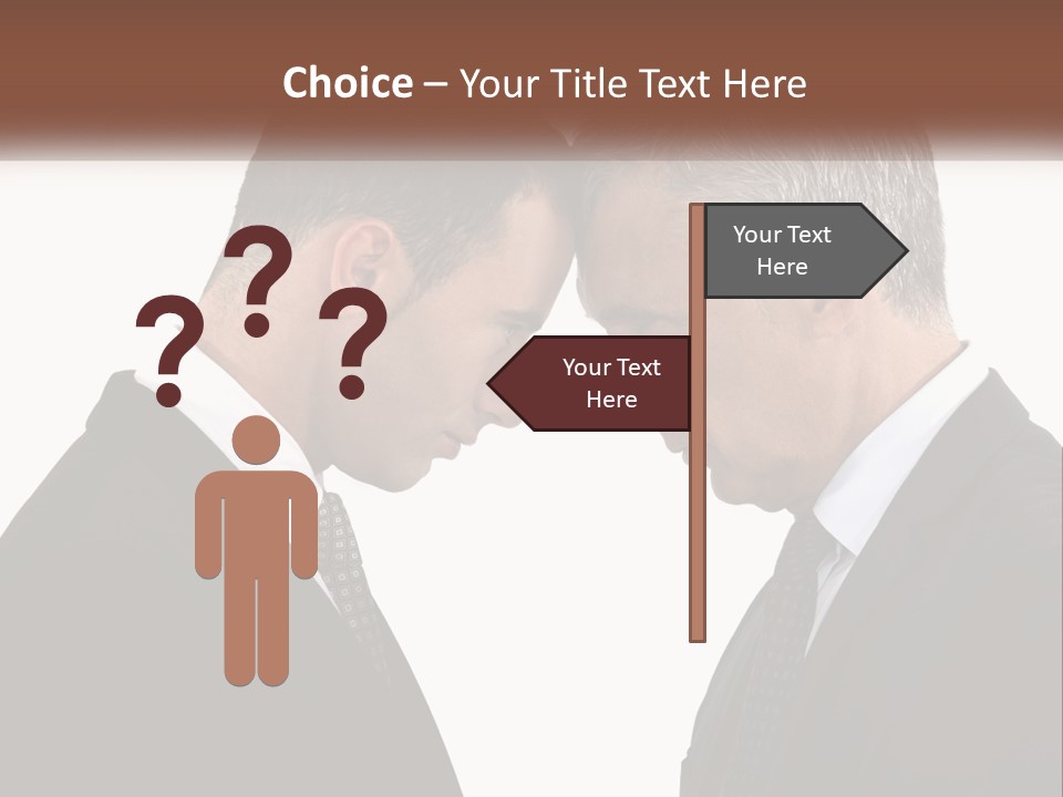 Two Men Facing Each Other With A White Background PowerPoint Template
