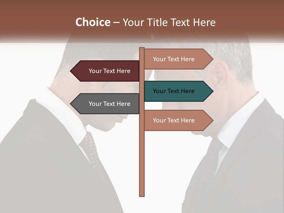 Two Men Facing Each Other With A White Background PowerPoint Template