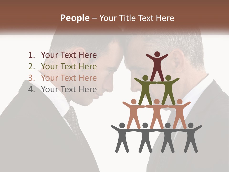 Two Men Facing Each Other With A White Background PowerPoint Template