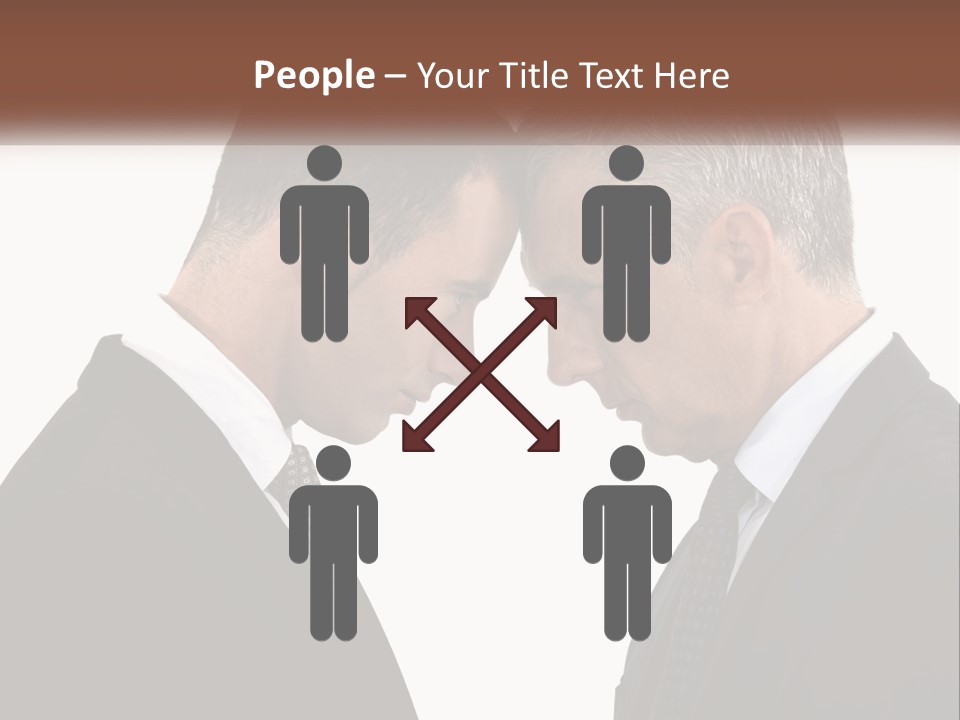 Two Men Facing Each Other With A White Background PowerPoint Template