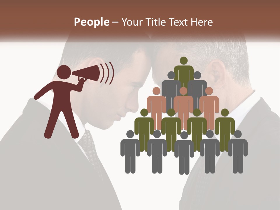 Two Men Facing Each Other With A White Background PowerPoint Template