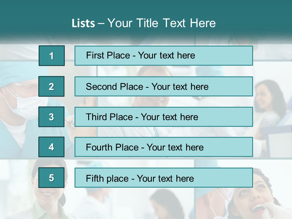 A Collage Of Photos Of A Dentist And A Patient PowerPoint Template
