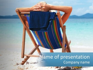 A Person Sitting In A Beach Chair On The Beach PowerPoint Template