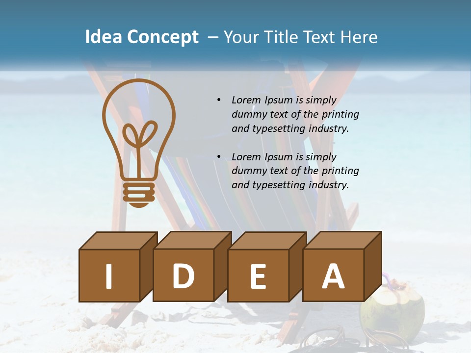 A Person Sitting In A Beach Chair On The Beach PowerPoint Template