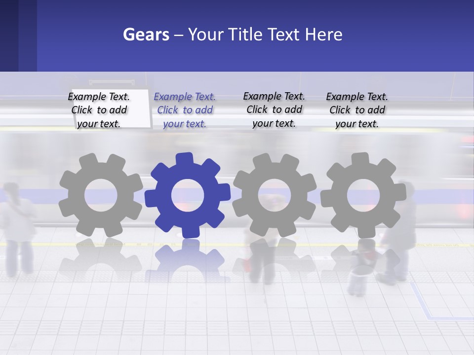 A Group Of People Standing In Front Of A Train PowerPoint Template