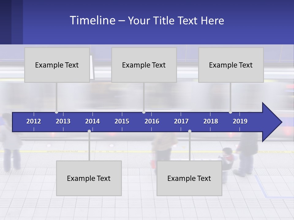 A Group Of People Standing In Front Of A Train PowerPoint Template