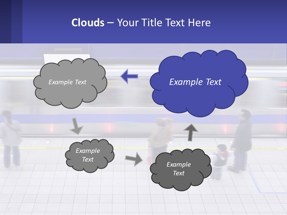 A Group Of People Standing In Front Of A Train PowerPoint Template
