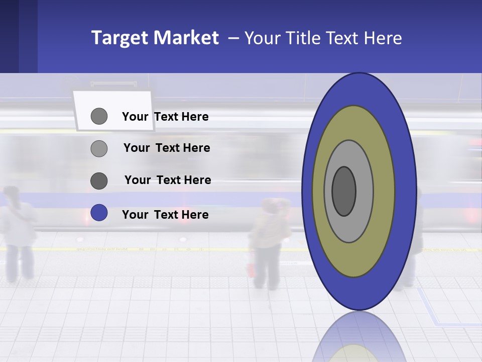 A Group Of People Standing In Front Of A Train PowerPoint Template