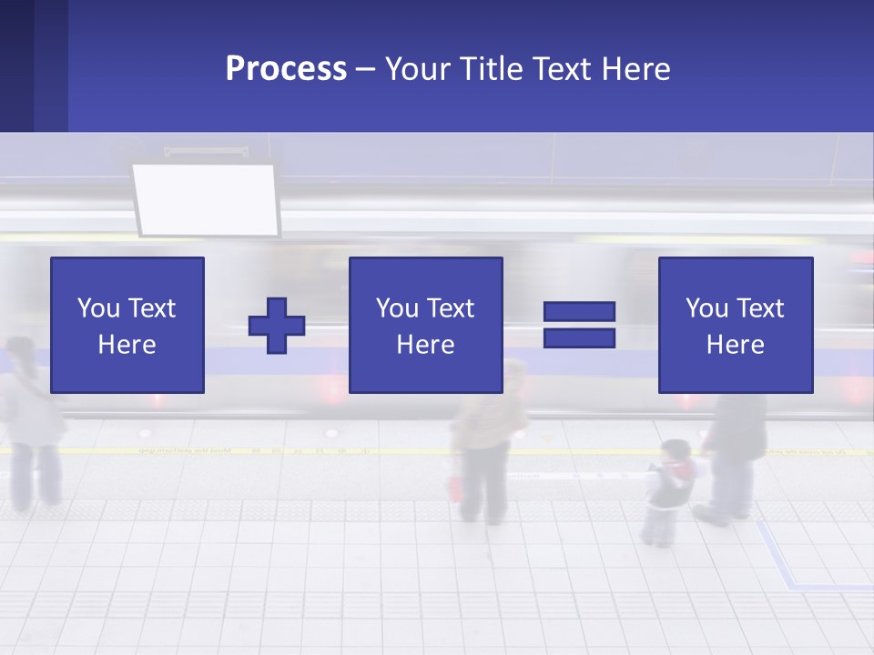 A Group Of People Standing In Front Of A Train PowerPoint Template