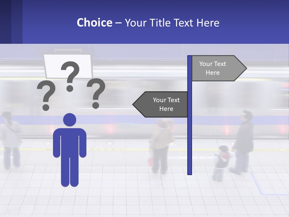 A Group Of People Standing In Front Of A Train PowerPoint Template