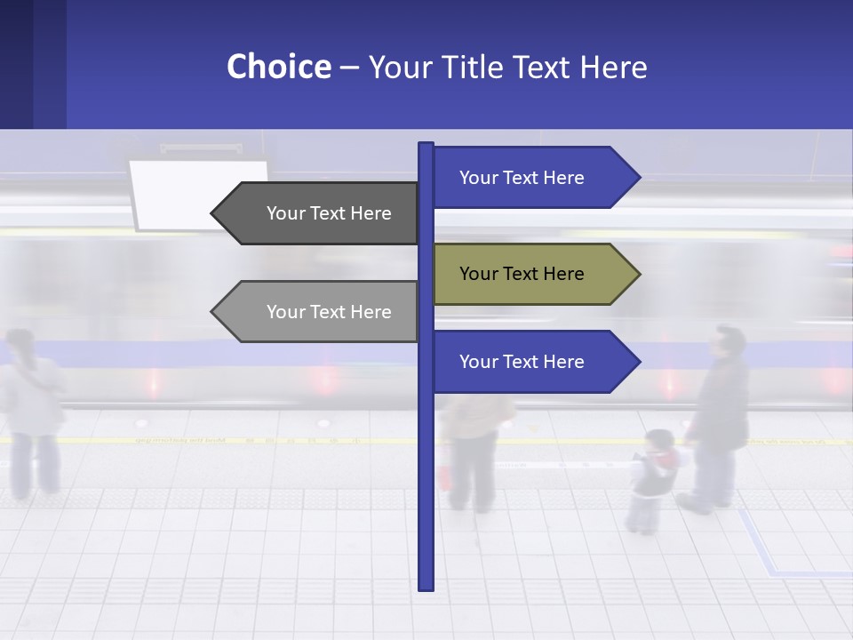 A Group Of People Standing In Front Of A Train PowerPoint Template