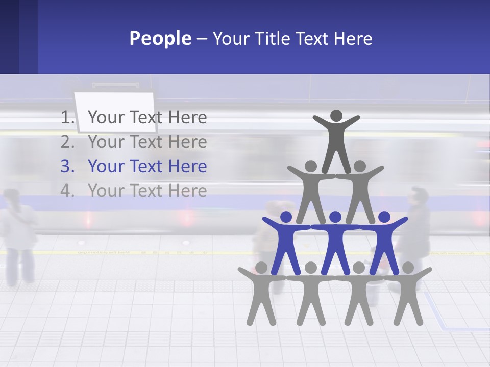 A Group Of People Standing In Front Of A Train PowerPoint Template