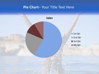 A Woman In The Water With Her Arms Up In The Air PowerPoint Template