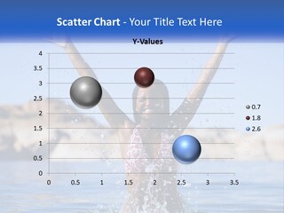 A Woman In The Water With Her Arms Up In The Air PowerPoint Template