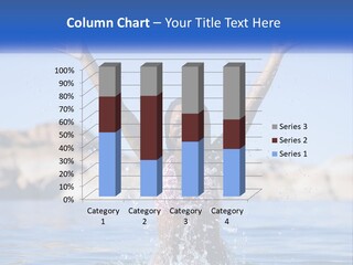 A Woman In The Water With Her Arms Up In The Air PowerPoint Template