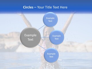 A Woman In The Water With Her Arms Up In The Air PowerPoint Template