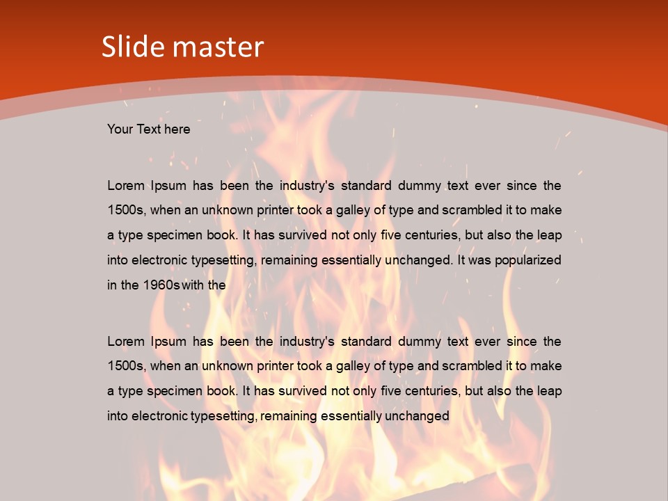 A Fire In The Dark With A Red Background PowerPoint Template