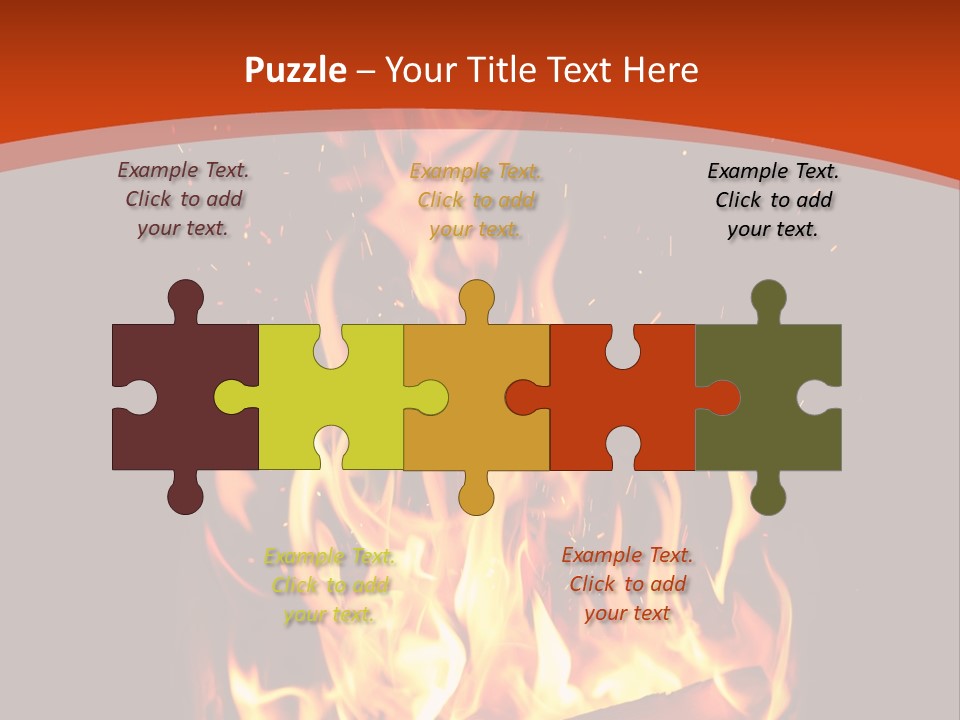 A Fire In The Dark With A Red Background PowerPoint Template