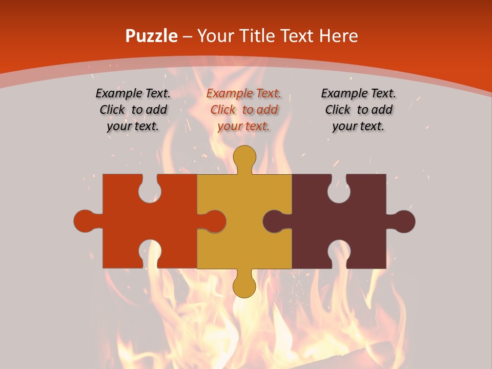 A Fire In The Dark With A Red Background PowerPoint Template