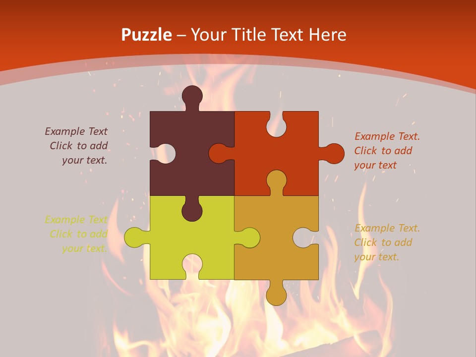 A Fire In The Dark With A Red Background PowerPoint Template