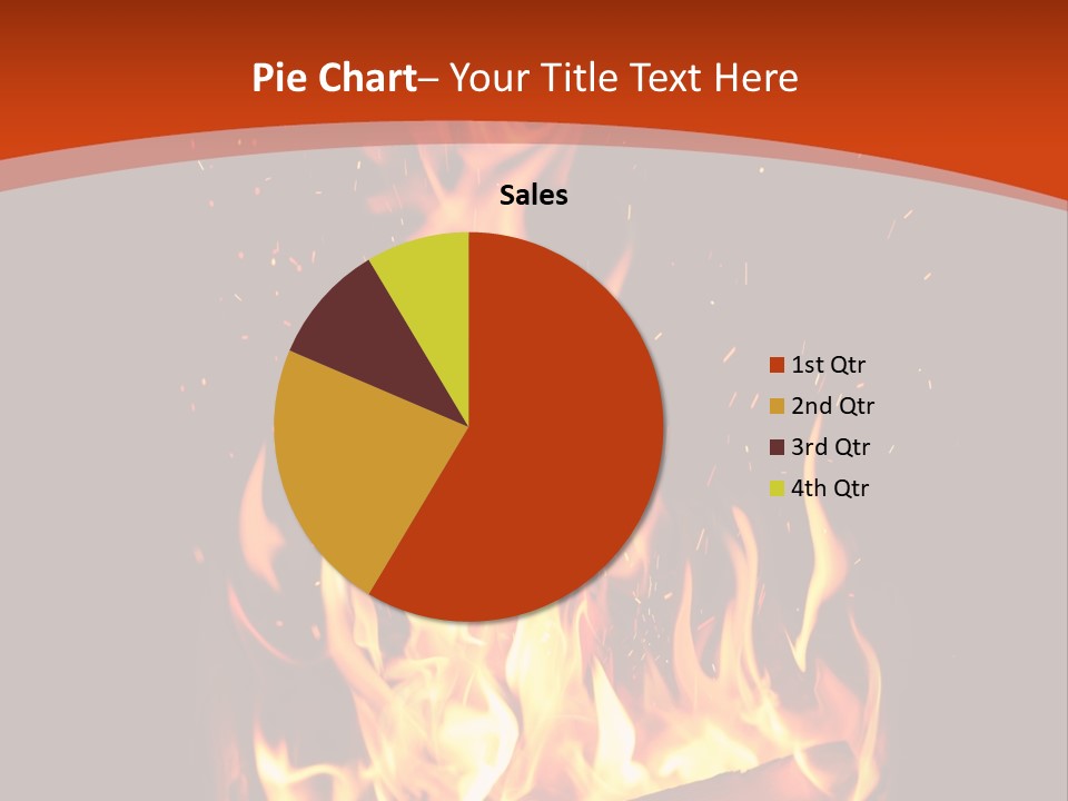A Fire In The Dark With A Red Background PowerPoint Template