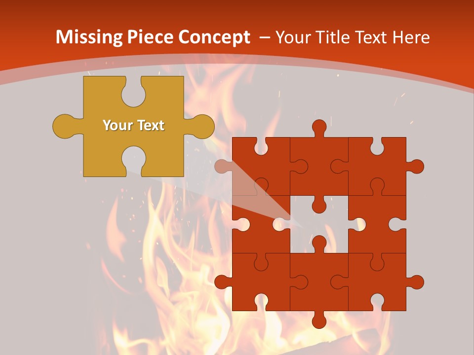 A Fire In The Dark With A Red Background PowerPoint Template