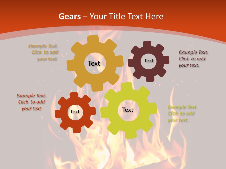 A Fire In The Dark With A Red Background PowerPoint Template