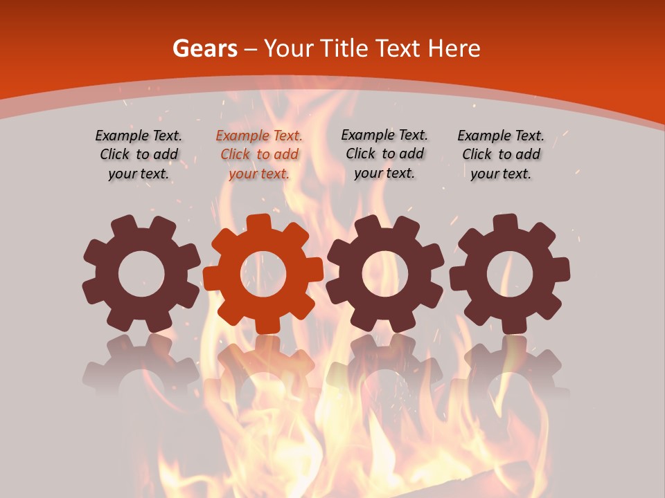 A Fire In The Dark With A Red Background PowerPoint Template