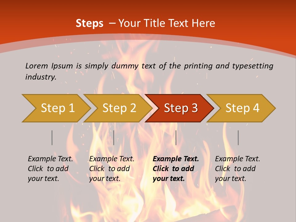 A Fire In The Dark With A Red Background PowerPoint Template