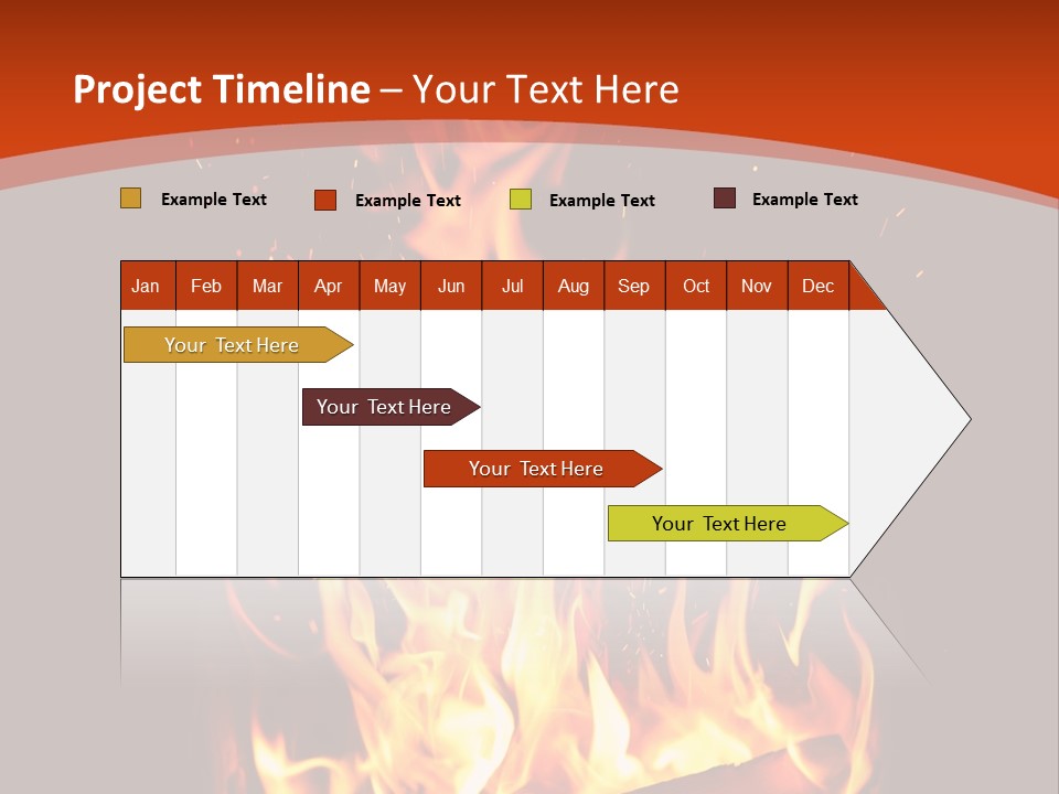A Fire In The Dark With A Red Background PowerPoint Template