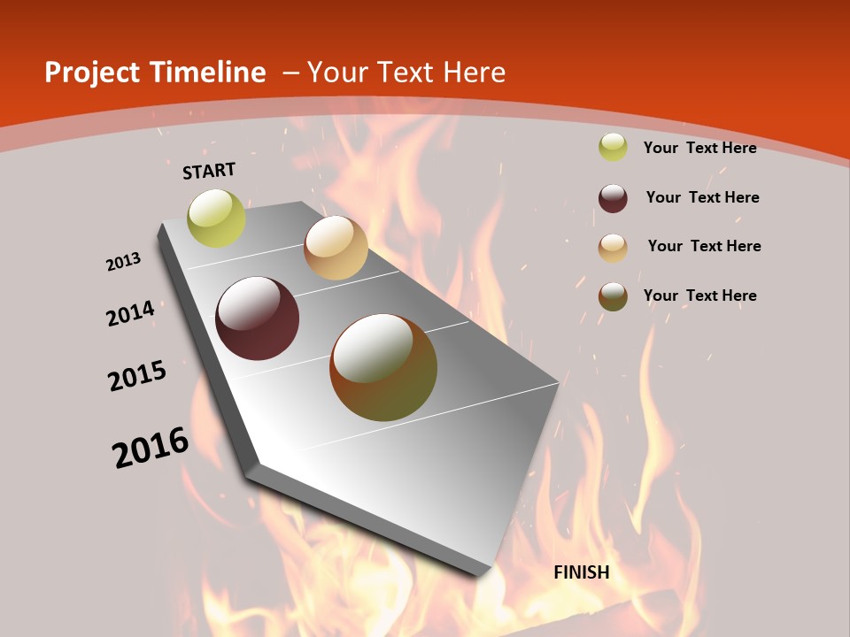 A Fire In The Dark With A Red Background PowerPoint Template