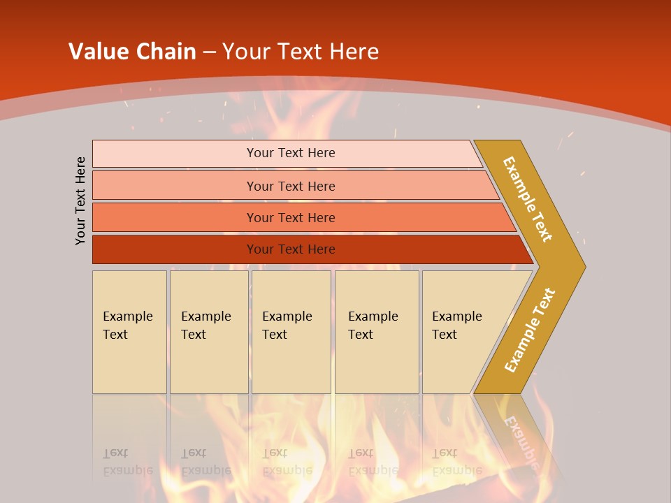 A Fire In The Dark With A Red Background PowerPoint Template