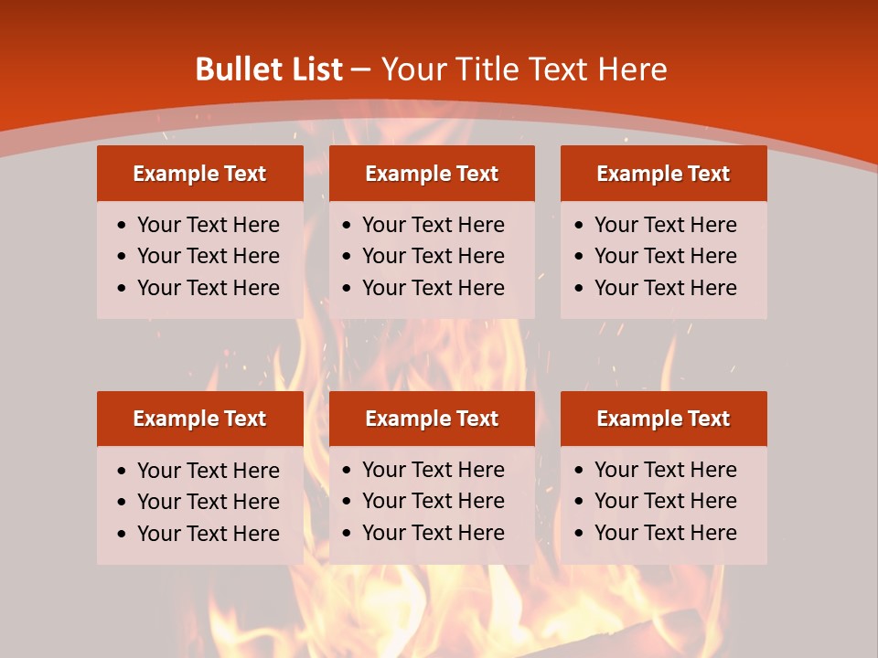 A Fire In The Dark With A Red Background PowerPoint Template