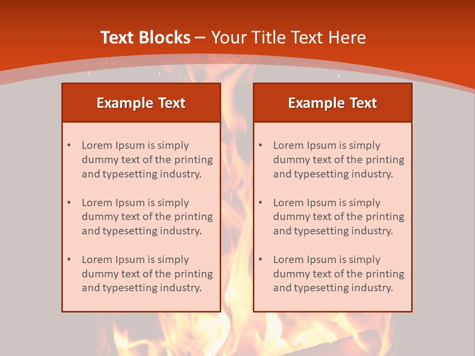 A Fire In The Dark With A Red Background PowerPoint Template
