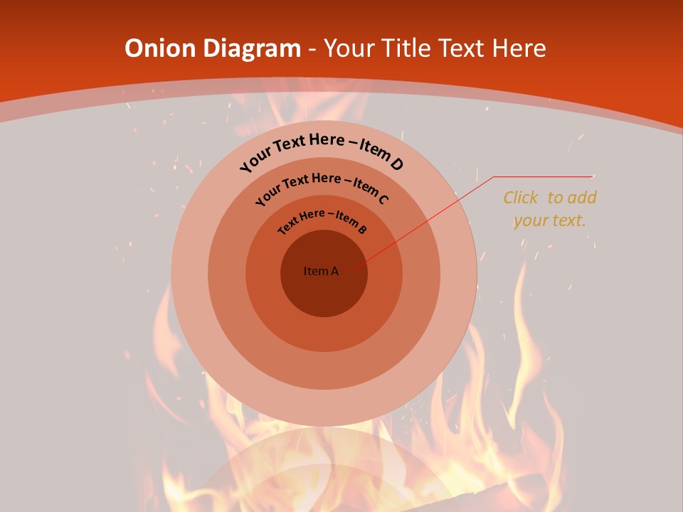 A Fire In The Dark With A Red Background PowerPoint Template