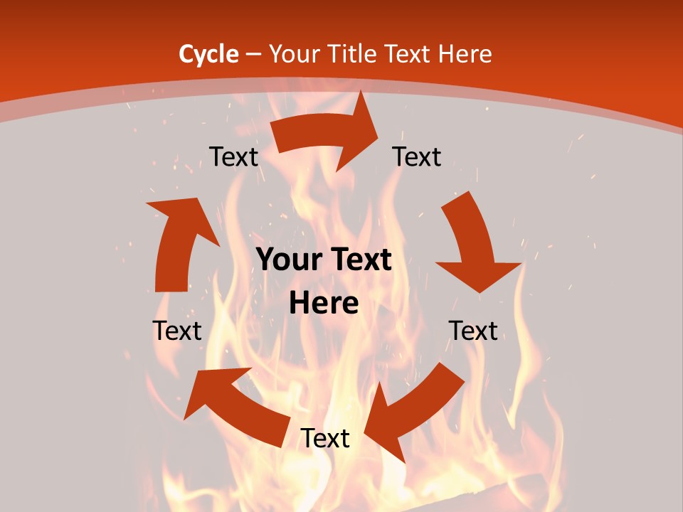 A Fire In The Dark With A Red Background PowerPoint Template