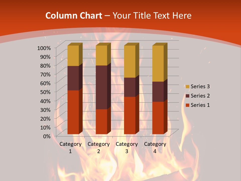 A Fire In The Dark With A Red Background PowerPoint Template