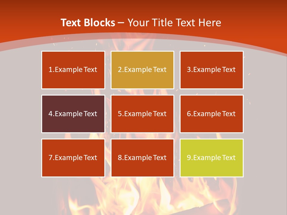 A Fire In The Dark With A Red Background PowerPoint Template