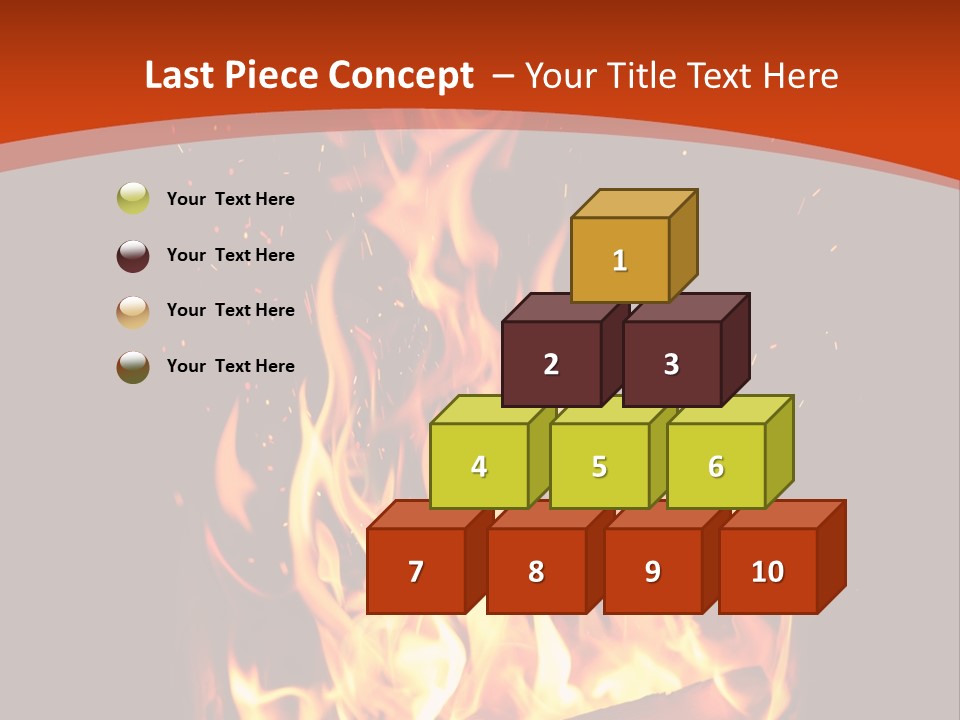 A Fire In The Dark With A Red Background PowerPoint Template