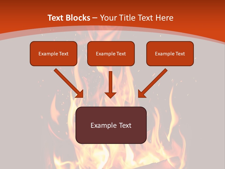 A Fire In The Dark With A Red Background PowerPoint Template