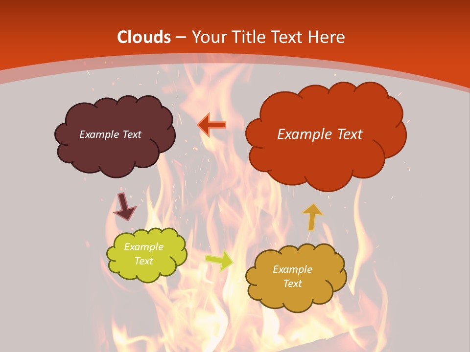 A Fire In The Dark With A Red Background PowerPoint Template