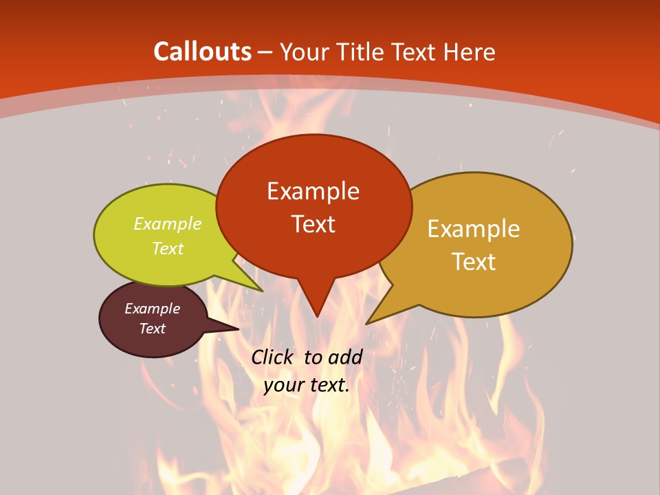 A Fire In The Dark With A Red Background PowerPoint Template