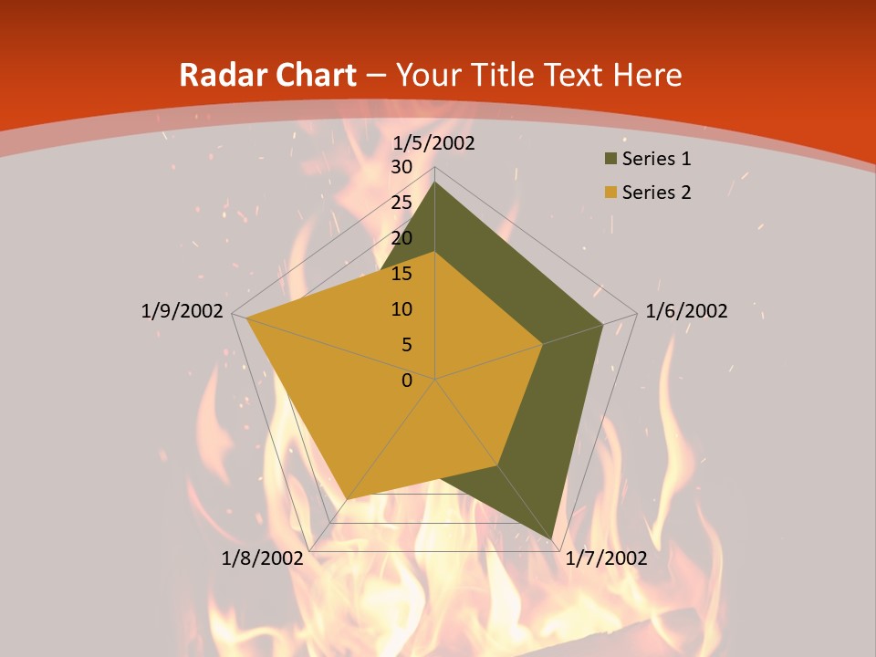 A Fire In The Dark With A Red Background PowerPoint Template