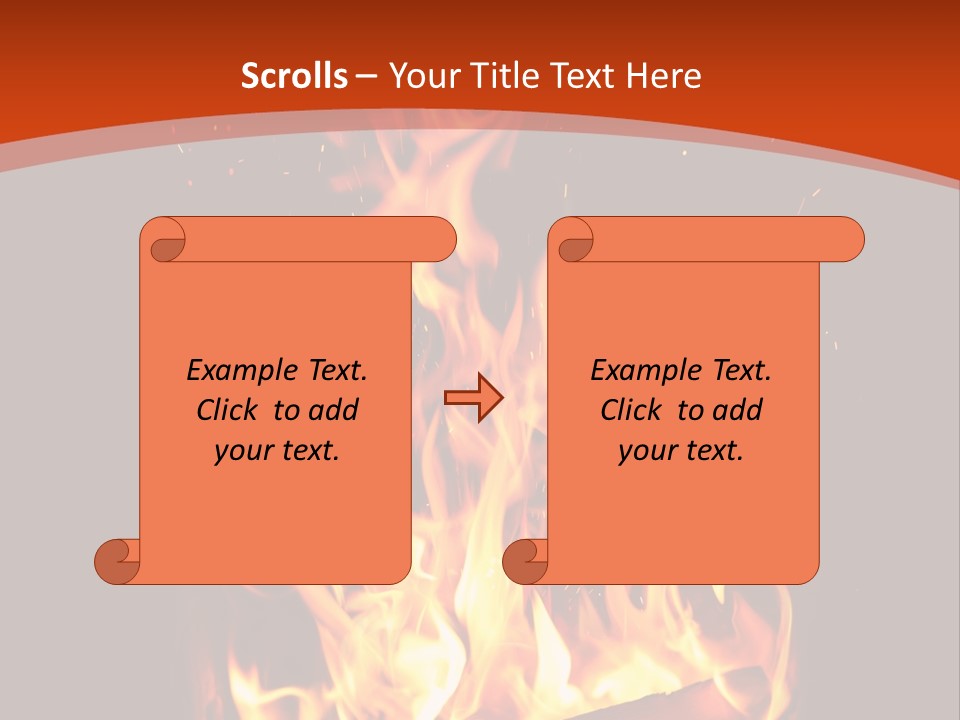 A Fire In The Dark With A Red Background PowerPoint Template